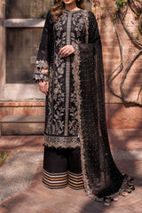 Kaavish By Farasha Unstitched 3 Piece Eid Festive Lawn Suit-03-Raven Aura