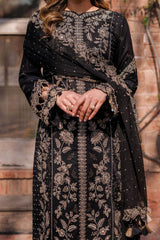 Kaavish By Farasha Unstitched 3 Piece Eid Festive Lawn Suit-03-Raven Aura