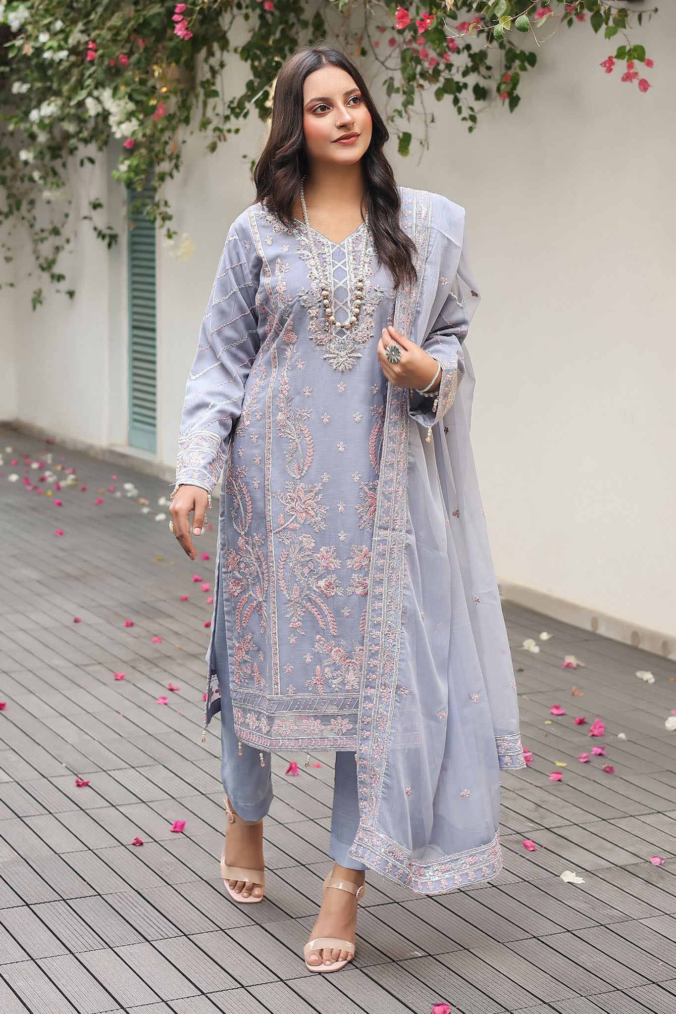 Mushq By Azmeerah Stitched 3 Piece Luxury Chiffon Pret Collection-03-Wisteria