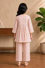 Aroob Stiched 2 Piece Cotton Co-Ord Set-D-0303-PINK