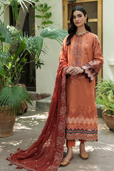 Farasha Unstitched 3 Piece Festive Lawn Vol-02 Suit-03-Russet