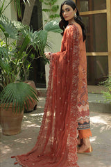 Farasha Unstitched 3 Piece Festive Lawn Vol-02 Suit-03-Russet