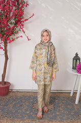 Suntex Stitched 3 Piece Lawn Kids Suit- Fawn - SHIRT - PRINTED