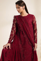 Meraki By Zarif Unstitched 3 Piece Luxury Formals Chiffon Edit Suit-ZR-MEK-03-ADAAB