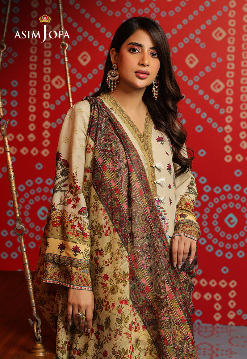 Asim Jofa Tara Sitara Ajtm-16 - 3 Pcs Embroidered Swiss Lawn 3 Pcs