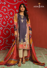 Asim Jofa Tara Sitara Ajtm-06 - 2 Pcs Printed Georgette Silk 2 Pcs