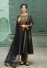 Asim Jofa Festive Jashn Ajfc-46 Embroidered Cotton Net 3 Pcs