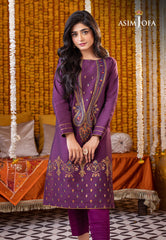 Asim Jofa Tara Sitara Ajtm-12 - 3 Pcs Embroidered Cotton Net 3 Pcs