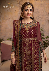 Asim Jofa Khwab-e-Naubahar Ajnb-09 Embroidered Chiffon 3 Pcs