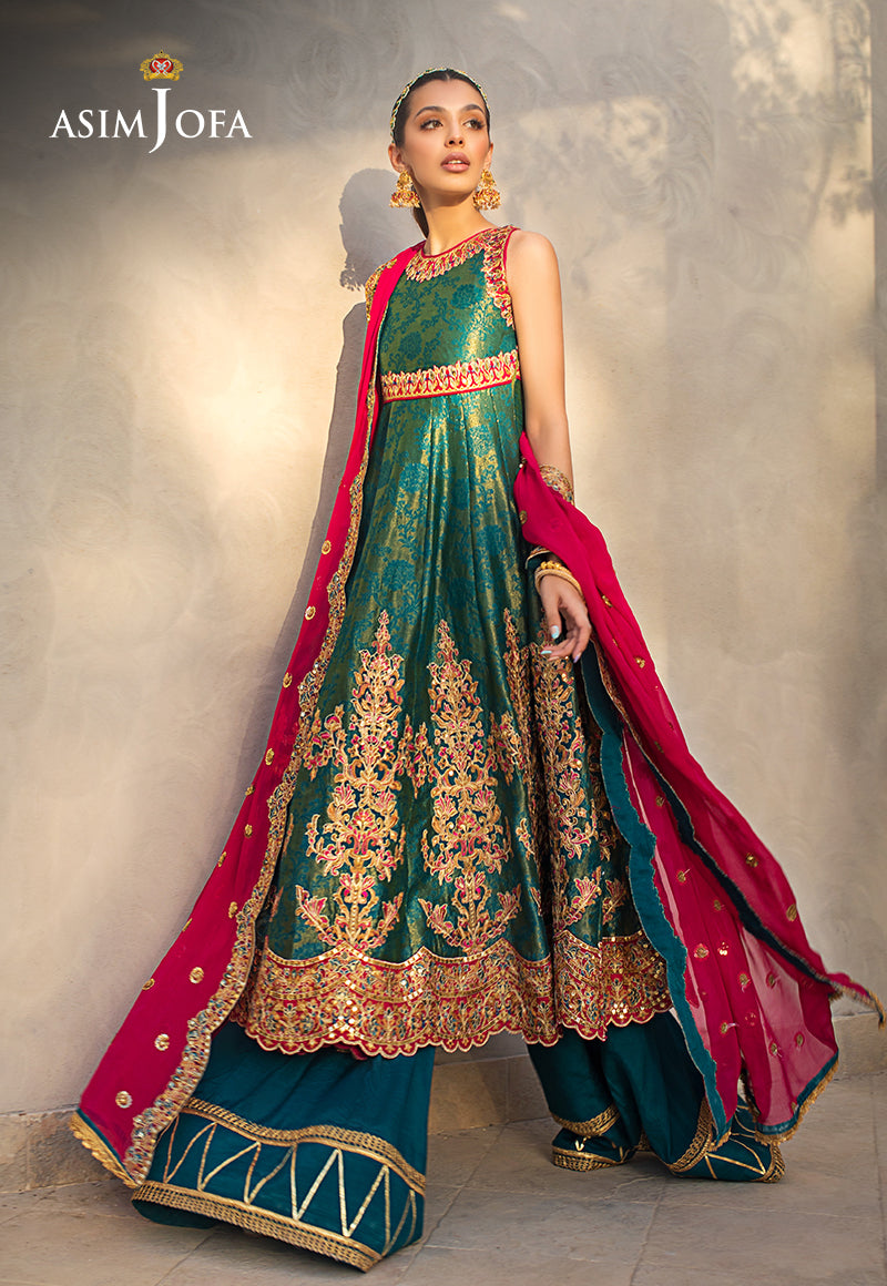Asim Jofa Limited Edition Vol-1 2021 Ajle-03 Embroidered Cotton Net-Silk 3 Pcs