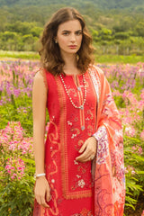 The Secret Garden Hemline By Mushq Unstitched 3 Piece Summer Suit-04-B-Wanderlust Blooms