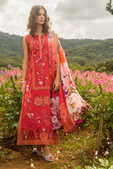 The Secret Garden Hemline By Mushq Unstitched 3 Piece Summer Suit-04-B-Wanderlust Blooms