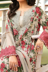M Prints By Maria B Unstitched 3 Piece Luxury Emb Lawn Eid 2 Edit Suit-MPT-2204-B