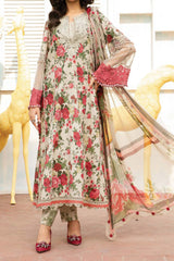 M Prints By Maria B Unstitched 3 Piece Luxury Emb Lawn Eid 2 Edit Suit-MPT-2204-B