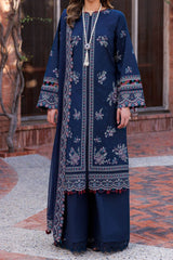 Kaavish By Farasha Unstitched 3 Piece Eid Festive Lawn Suit-04-Deep Sapphire