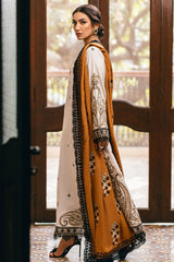 Symphony By Mushq Unstitched 3 Piece Emb Karandi Suit-04-Ivory Whisper