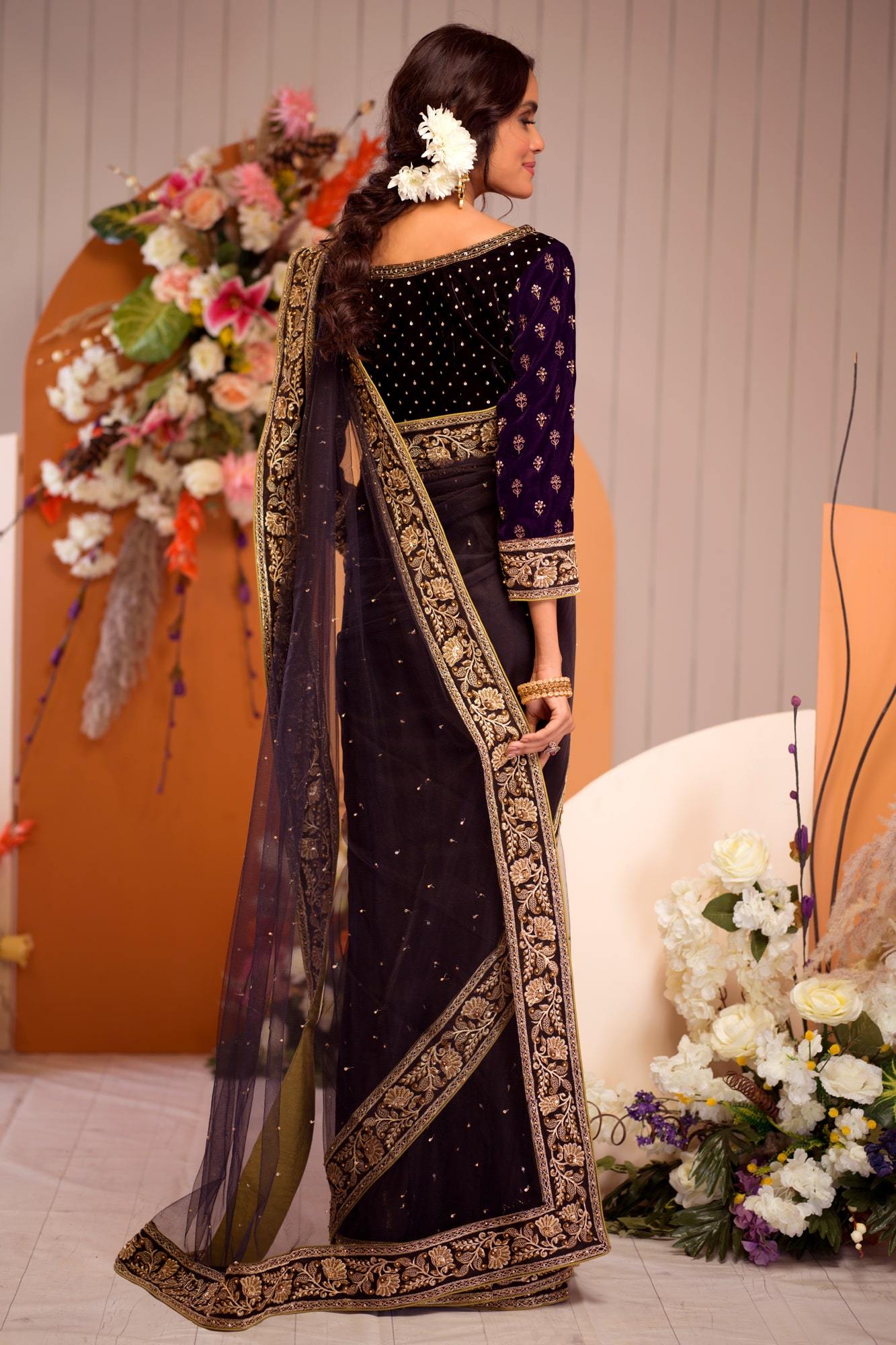 Makhmal By Zaaviay Stitched Kinara (Saree)