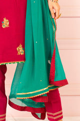 Soughaat Separates By Zaaviay Stitched Green Chiffon Dupatta