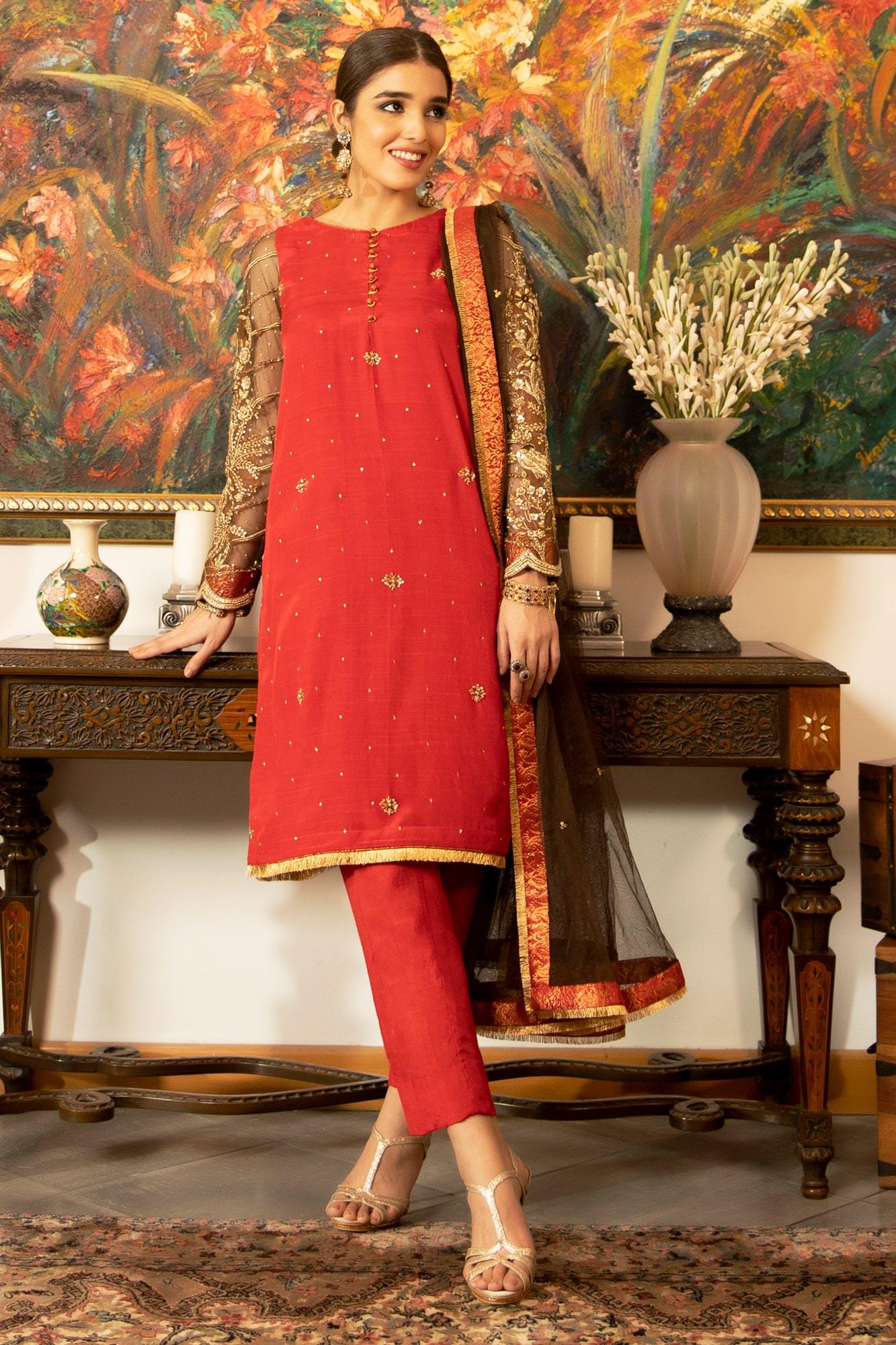 Neher By Zaaviay Stitched Gal Mithi Mithi (Ready To Wear - Three Piece)