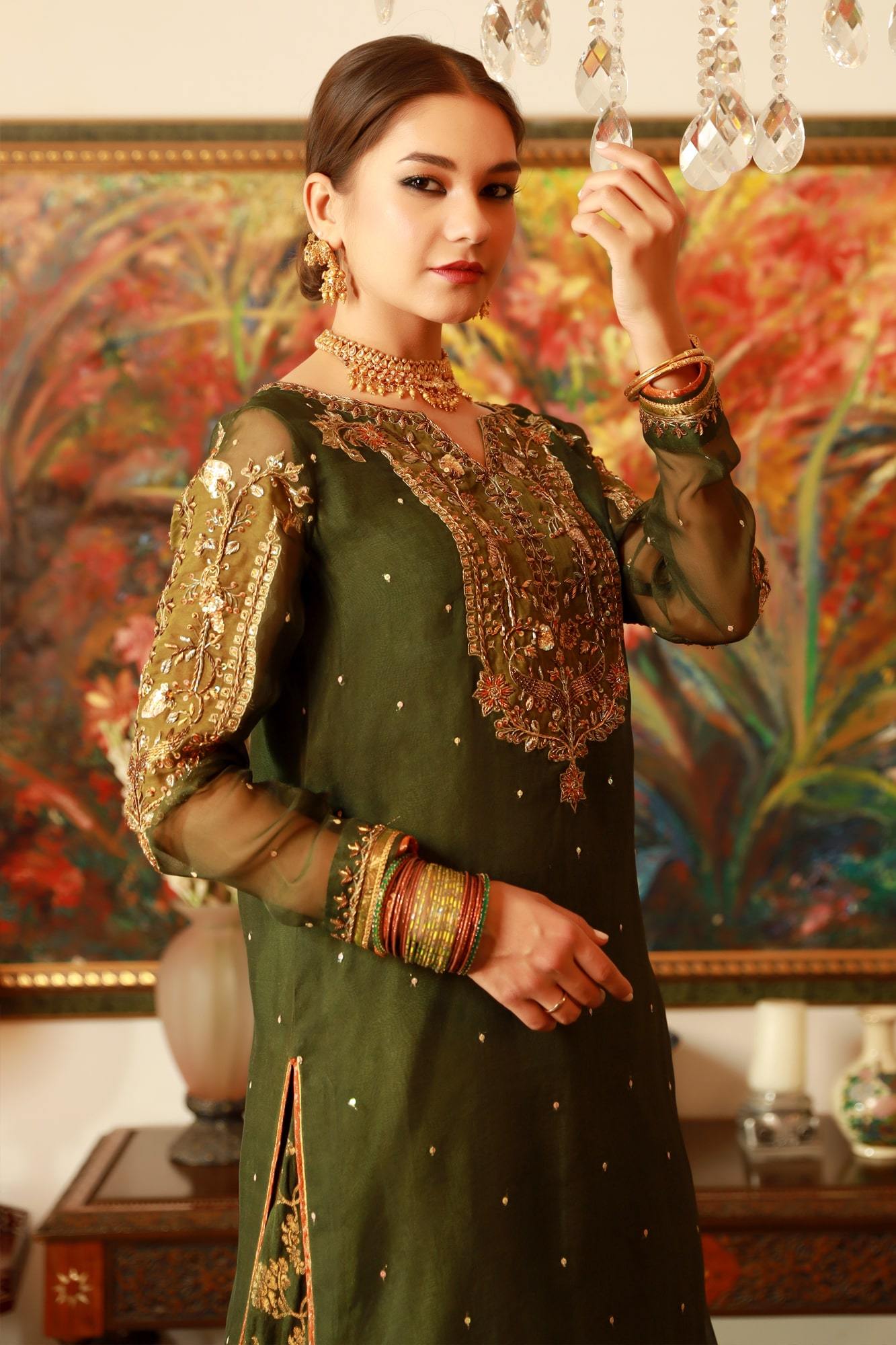 Neher By Zaaviay Stitched Haryali Bano (Ready To Wear - Three Piece)