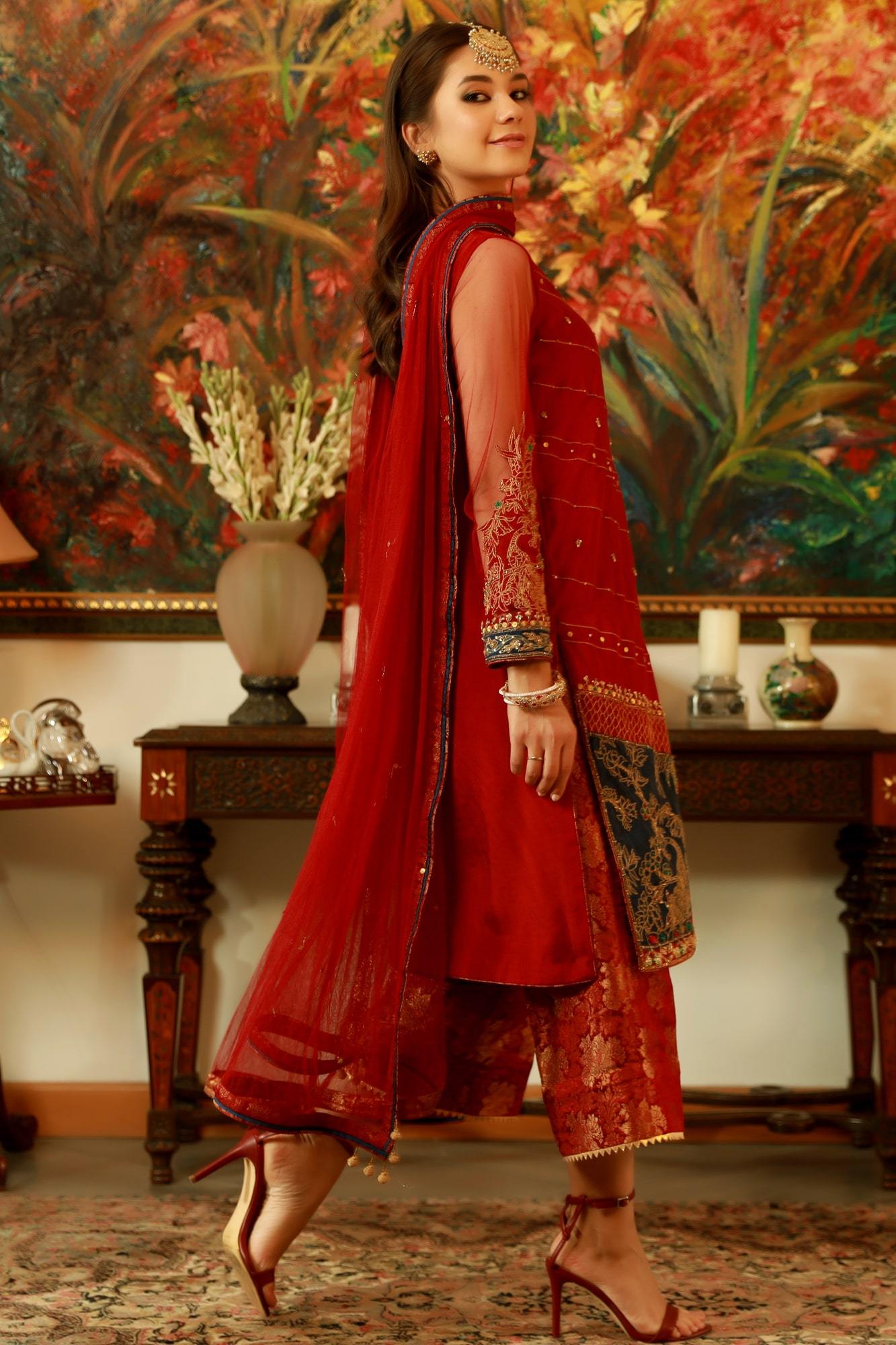 Neher By Zaaviay Stitched Din Shagna Da (Three Piece)