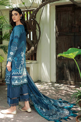 Farasha Unstitched 3 Piece Festive Lawn Vol-02 Suit-04-Blue Allure