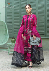Asim Jofa Festive Jashn Ajfc-44 Embroidered Cotton Net 3 Pcs