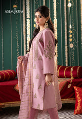 Asim Jofa Tara Sitara Ajtm-19 - 3 Pcs Embroidered Cotton Net 3 Pcs