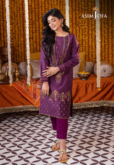 Asim Jofa Tara Sitara Ajtm-12 - 3 Pcs Embroidered Cotton Net 3 Pcs