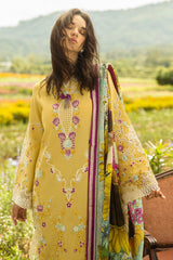 The Secret Garden Hemline By Mushq Unstitched 3 Piece Summer Suit-05-B-Faded Sunflower