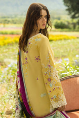 The Secret Garden Hemline By Mushq Unstitched 3 Piece Summer Suit-05-B-Faded Sunflower