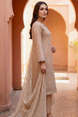 Ayla By Soghat Unsitched 3 Piece Chikankari Lawn Suit-05-Warm Beige