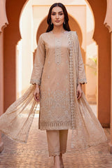 Ayla By Soghat Unsitched 3 Piece Chikankari Lawn Suit-05-Warm Beige