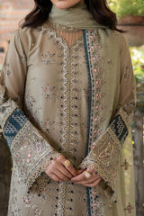 Bahaar by Farasha Unstitched 3 Piece Emb Lawn Suit-05-Whimsical Sage