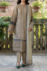 Bahaar by Farasha Unstitched 3 Piece Emb Lawn Suit-05-Whimsical Sage