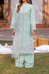 Kaavish By Farasha Unstitched 3 Piece Eid Festive Lawn Suit-05-Whisper Mint