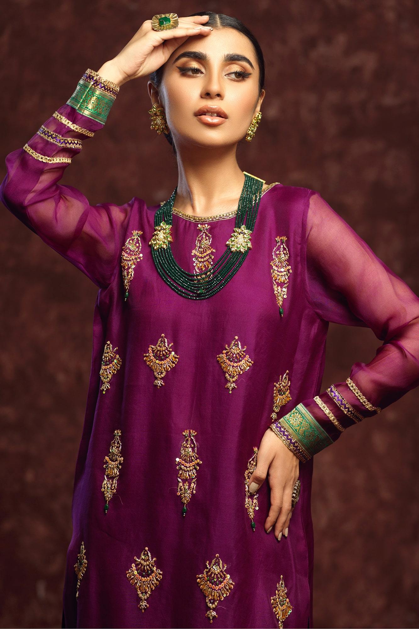 Gehna By Zaaviay Stitched Jhumka (Three Piece)