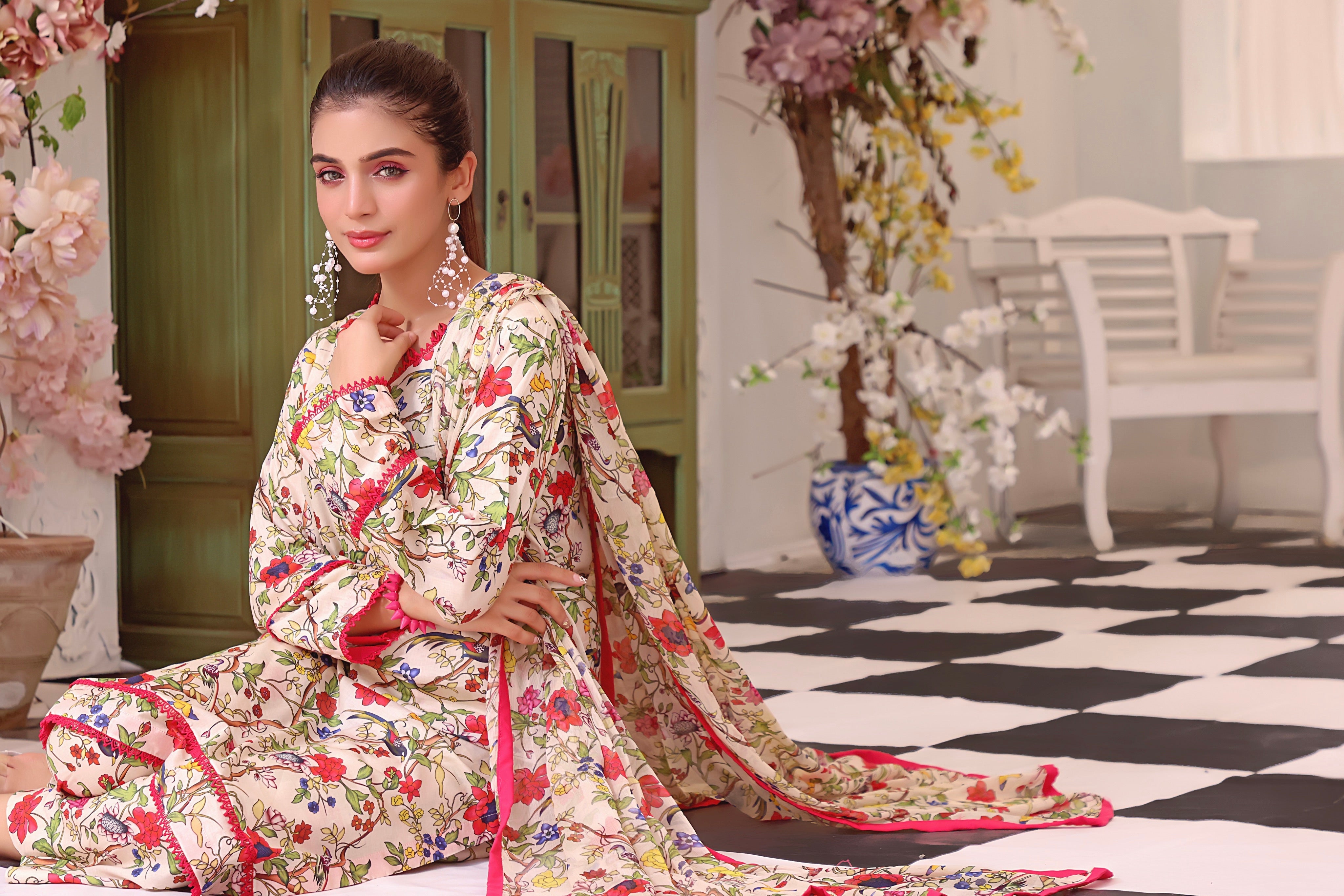 Feathers Unstitched 3 Piece Summer Collection-FATIN-FT102