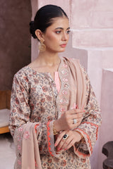 Dressline Cocktail UnStitched 3 Piece Premium Heavy Chikankari  Cutwork Emb Bana Dora Digital Printed Lawn Collection