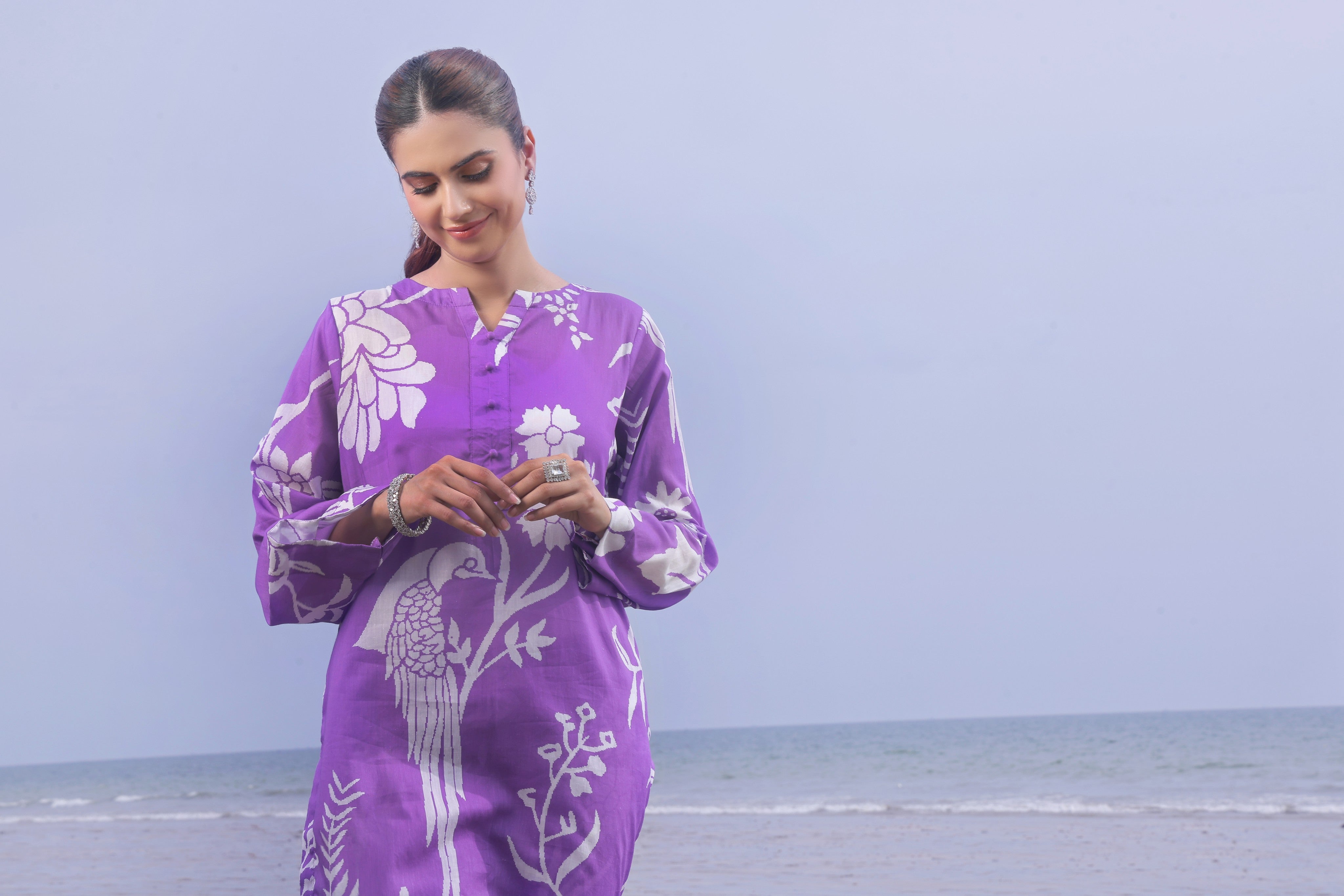 Whisper Wind By Feathers Unstitched 2 Piece Printed Lawn Collection'2025-MYSTEN-FT513
