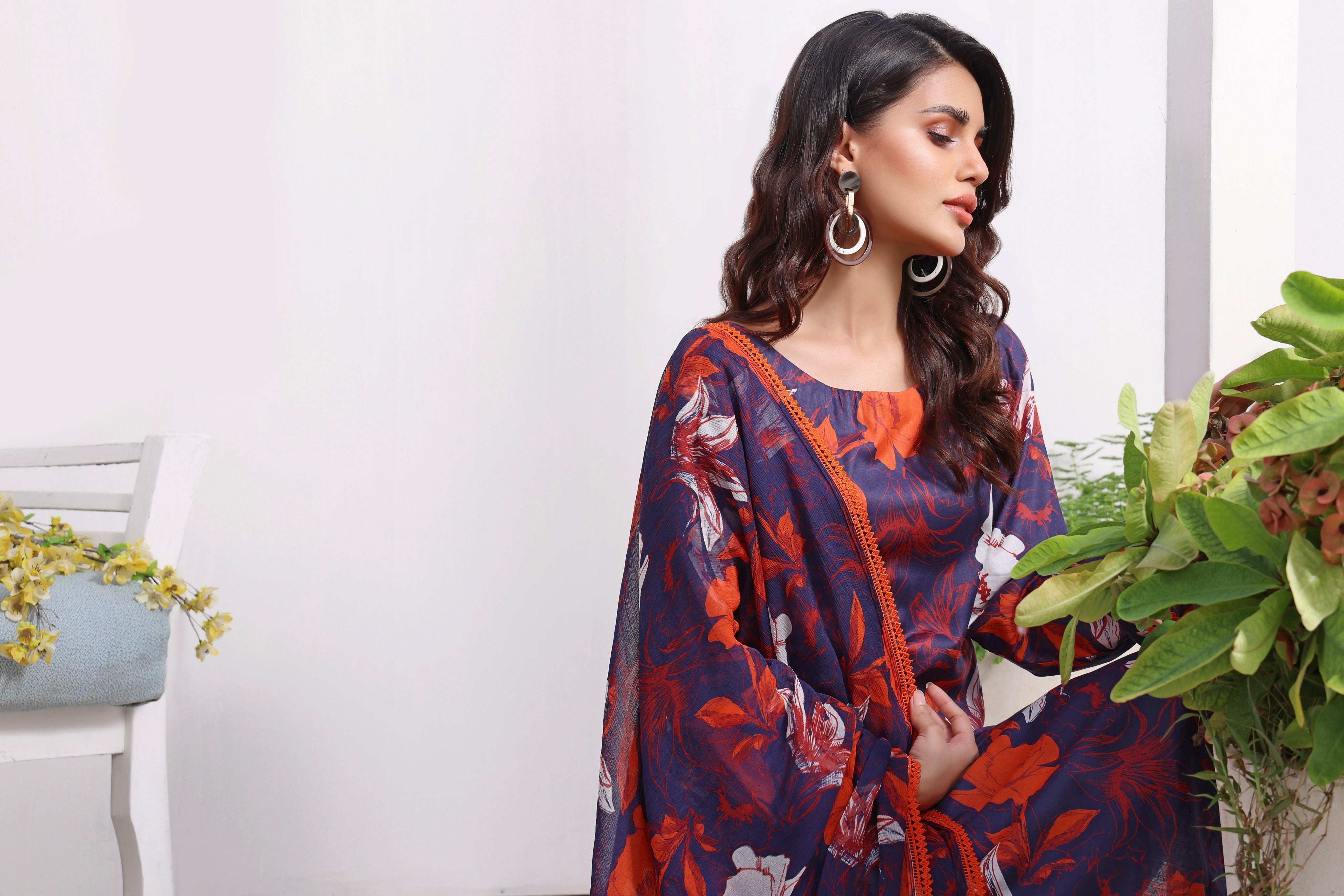 Feathers Unstitched 3 Piece Summer Collection-ANGELINA-FT136