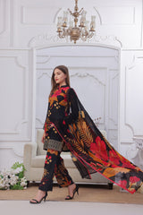 Midnight Murmurs By Feathers Lawn Suit-FIOREN-FT477