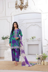 Midnight Murmurs By Feathers Lawn Suit-LAVIRA-FT478