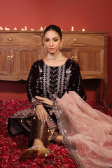 3 PIECE - EMBROIDERED VELVET SUIT 140K - Dressline Fabric