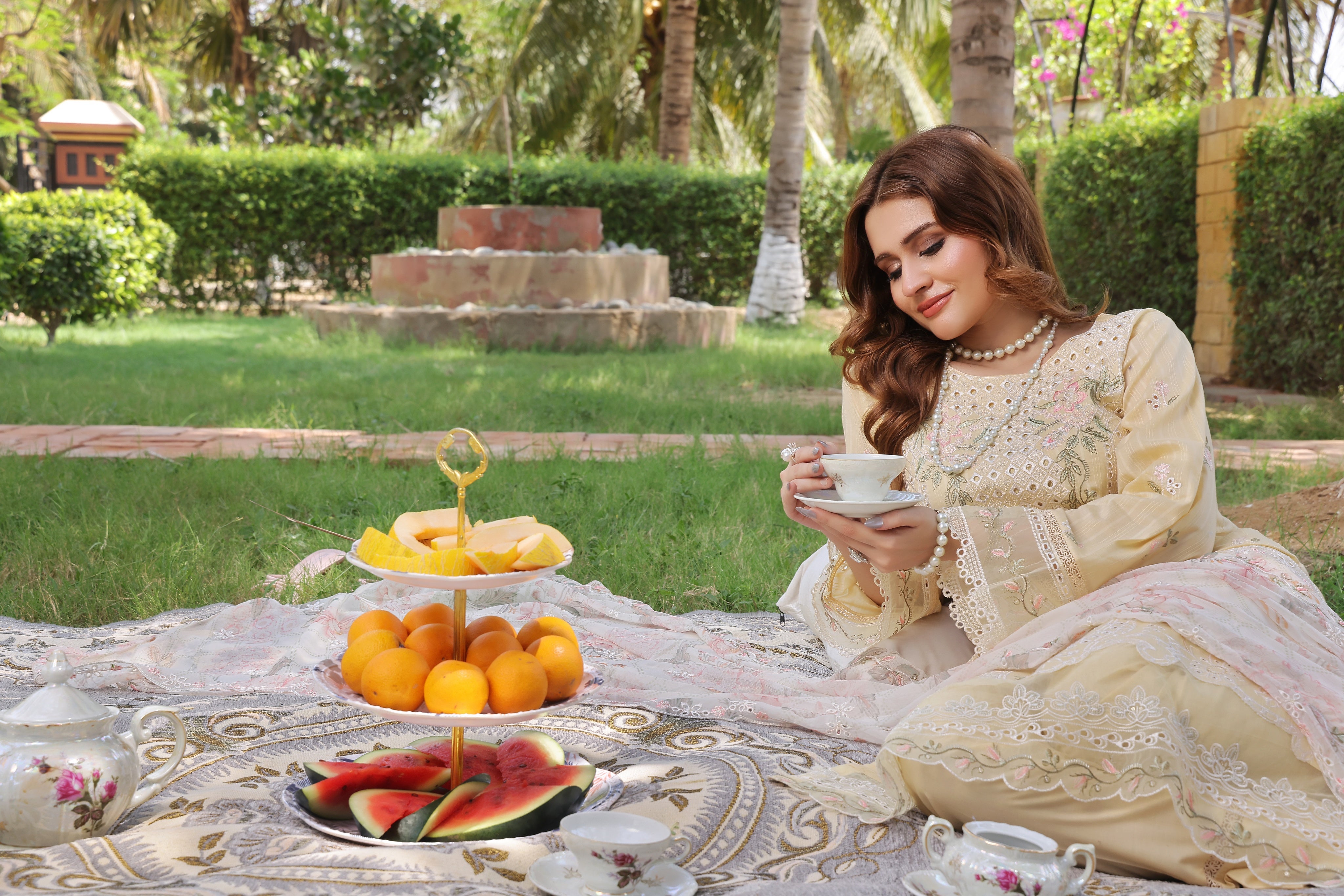 Dressline UnStitched 3 Piece Premium Heavy Chikankari Emb Bana Dora Lawn Collection