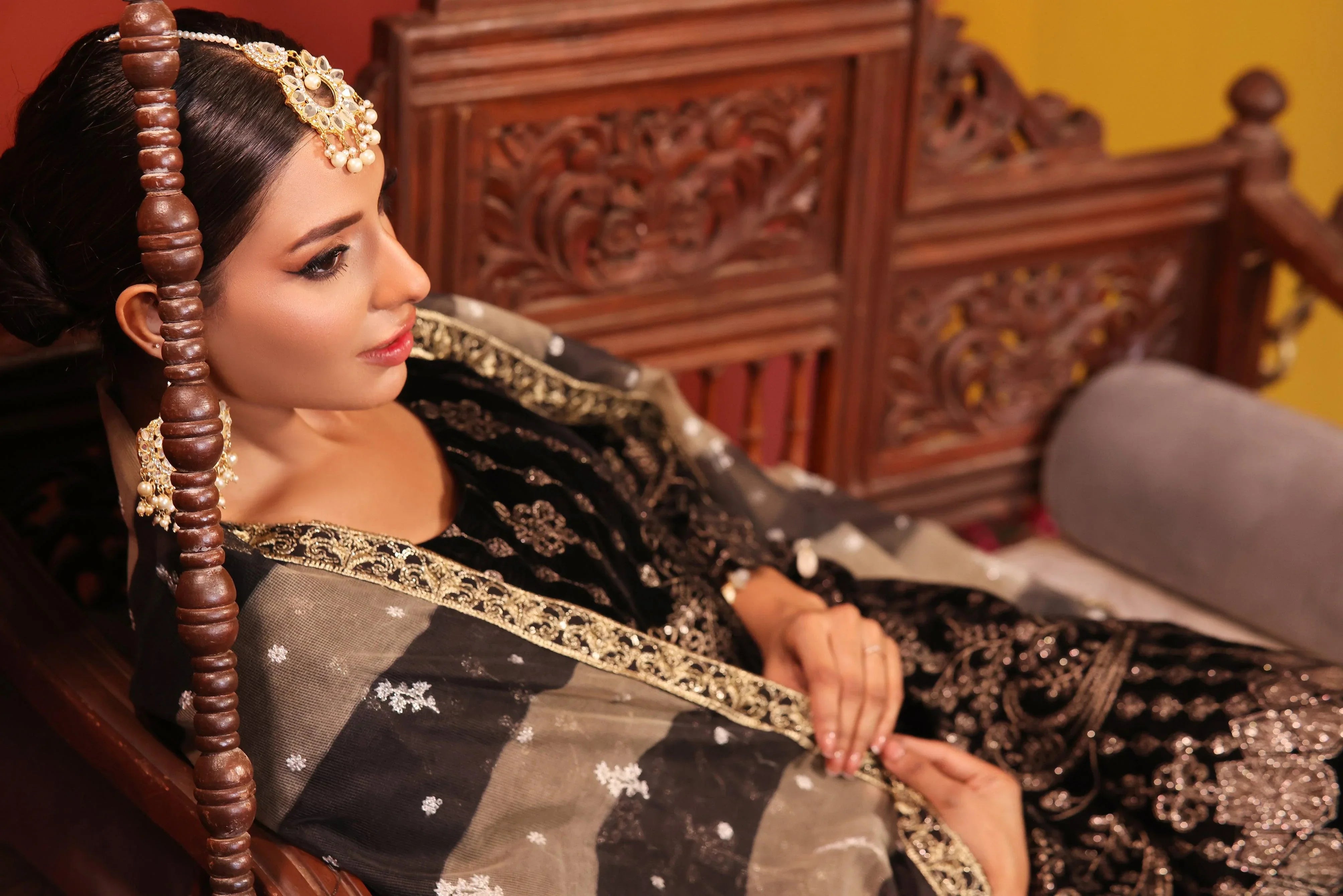 3 PIECE - EMBROIDERED VELVET SUIT 135K - Dressline Fabric