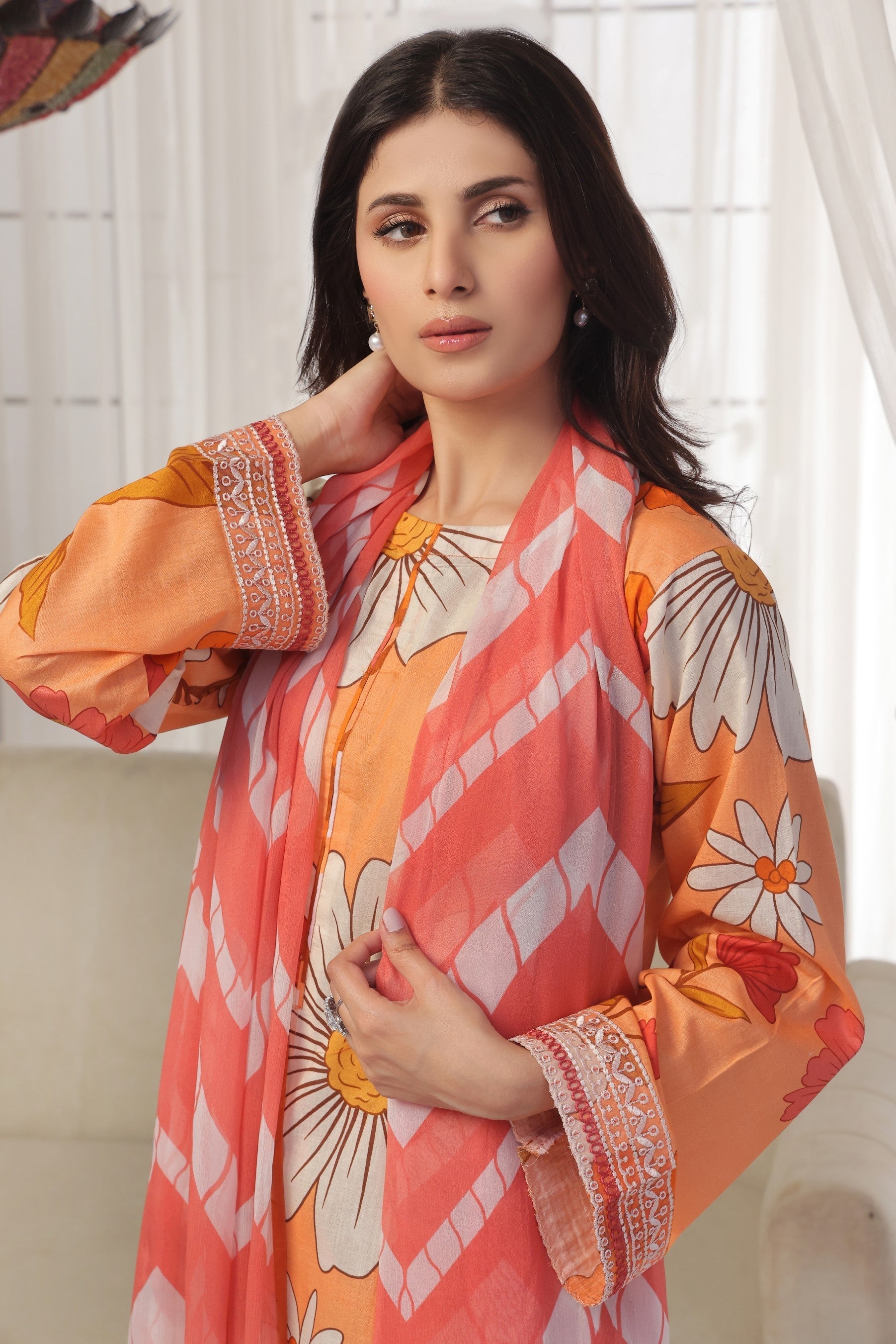 Midnight Murmurs By Feathers Lawn Collection'2025-TAWNY-FT485
