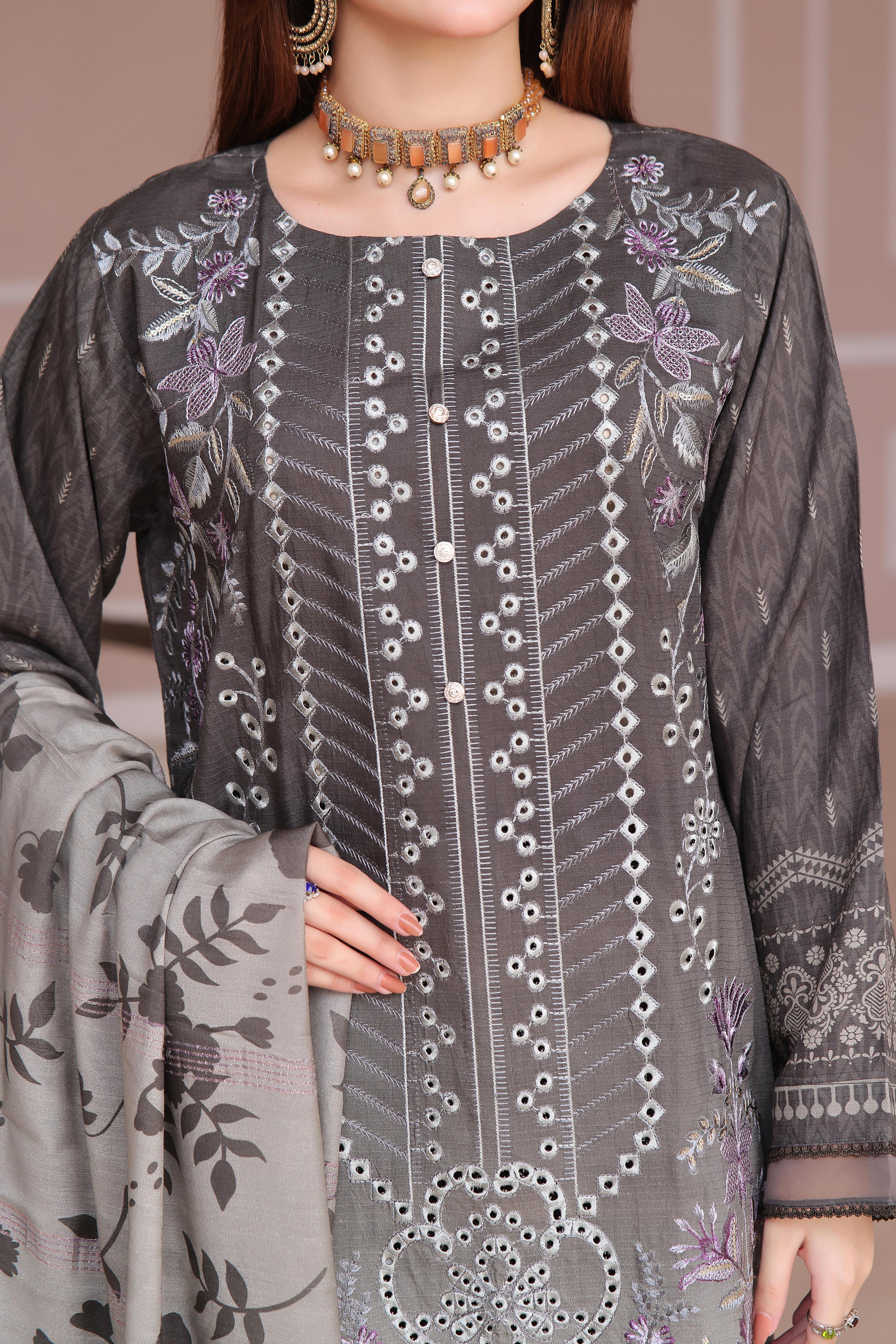Dressline Launching New Unstitched  3 Pcs Premium Chikankari Emb Digital Printed Bana Dora Lawn Collection