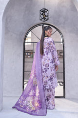 Dressline Pearl Unstitched Heavy Chikankari & Jall Emb Bana Dora Digital Lawn With Voil Dupatta & Cambric Trousers