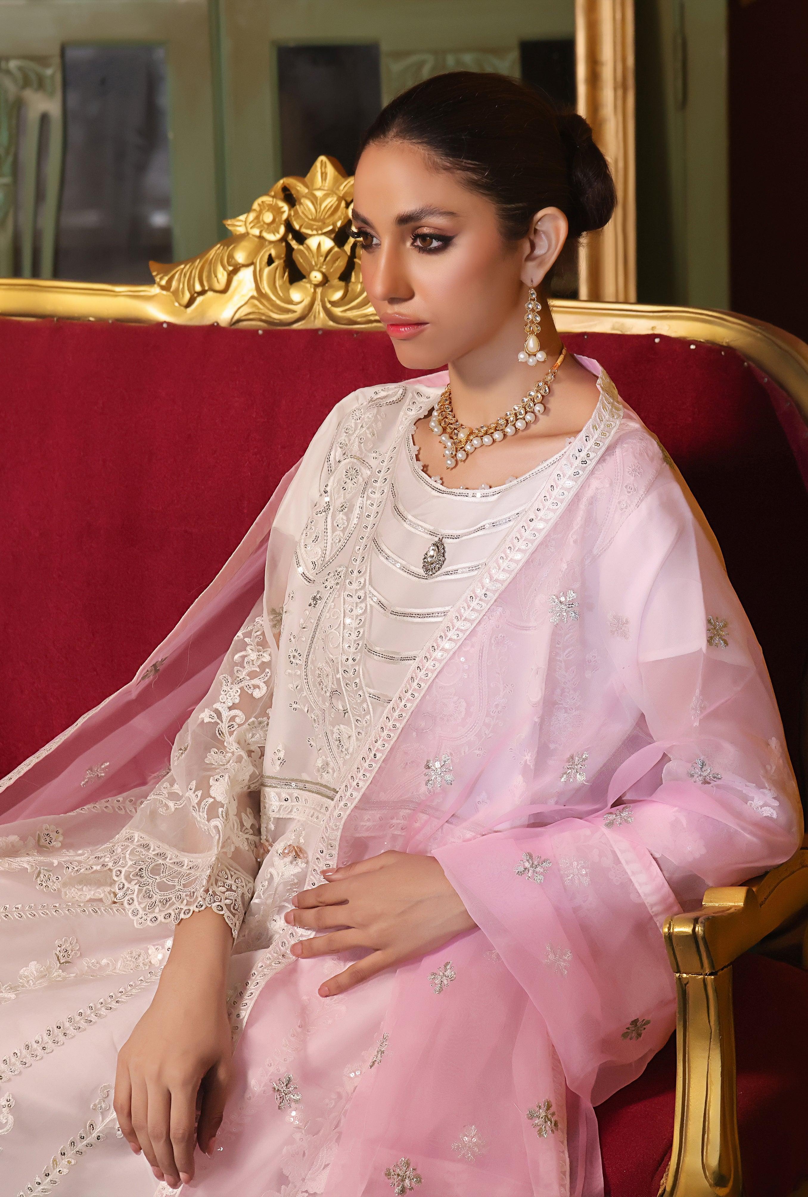 3 PIECE - EMBROIDERED ORGANZA MEXI 648J - Dressline Fabric